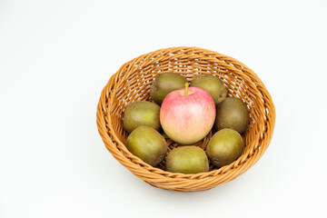 Fresh kiwifruits in the fruit plate