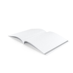 Blank Open Book with White Pages Isolated on Transparent Background
