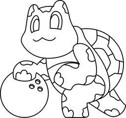 Turtle Bowling Bowling ball Animal Vector Graphic Art Illustration