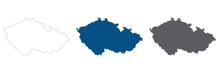 Obraz premium Czechia map. Map of Czech Republic in set color.