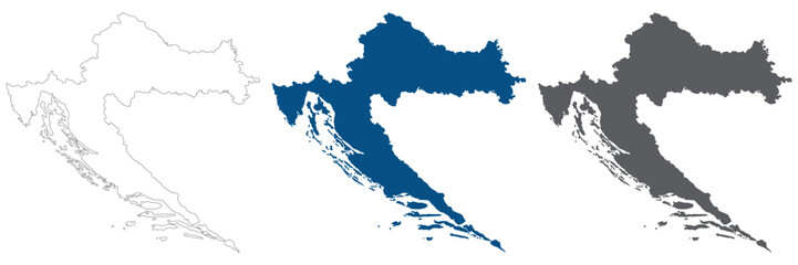 Croatia map. Map of Croatia in set color.