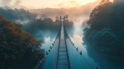 Fototapeta premium Misty path through landscape