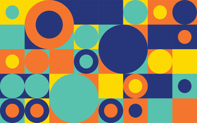 Abstract Vibrant Bubble Colourful scandinavian style pattern seamless background, combination of bubble in grid  © kasan