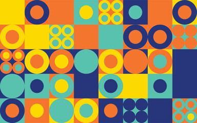 Abstract Vibrant Bubble Colourful scandinavian style pattern seamless background, combination of bubble in grid  © kasan