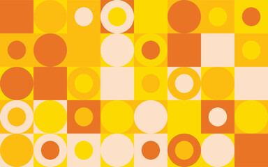 Abstract Bubble Scandinavian style pattern seamless background in honey lemon and orange colour palette of Summer flavour colour
