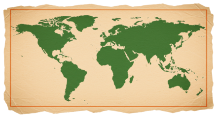 Isolated Green World Map