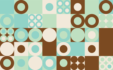 Mint Chocolate Colour palette of geometric shape bubble texture,circle pattern on Scandinavian Style © kasan