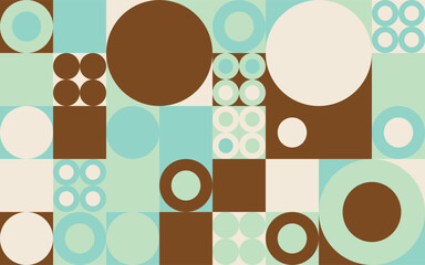 Mint Chocolate Colour palette of geometric shape bubble texture,circle pattern on Scandinavian Style © kasan