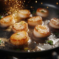 Pan fried scallops