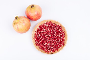 Fresh soft-seeded pomegranate fruits