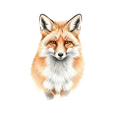 Obraz premium Fox Isolated on Transparent Background – Watercolour Illustration