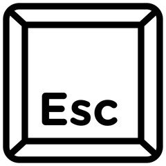Esc icon Black and white outline vector