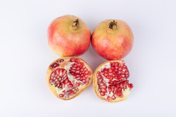 Fresh soft-seeded pomegranate fruits