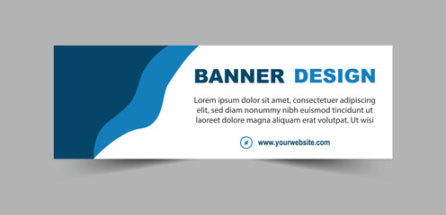 Social Media Cover Banner Template Design Blue Color Digital Marketing Banner For Business Corporate Vector Illustration