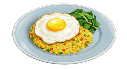 Isolated Fried Rice with Egg