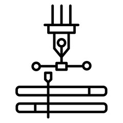 Motion Graphics icon Black and white outline vector