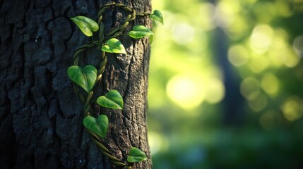 Tree trunk with vines
