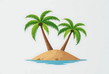 Island palms tropical palm tree beach sand sea ocean vacation paradise summer travel destination coast