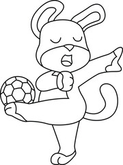 Dog Soccer player Soccer Animal Vector Graphic Art Illustration