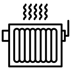 Radiator icon Black and white outline vector