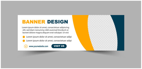 Fototapeta premium Social Media Cover Banner Template Design Yellow And Green Digital Marketing Banner For Business Corporate Vector Illustration