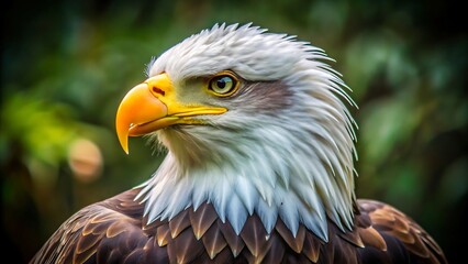 Obraz premium Majestic bald eagle portrait depicting strength and freedom in natural habitat photography