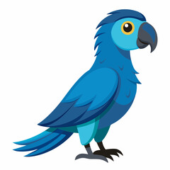 Fototapeta premium Realistic full-body illustration of a Spix's Macaw with vibrant blue feathers on a clean white background. Perfect for nature, wildlife, and bird-themed digital projects.