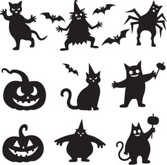 Halloween pumpkin vector black silhouette design.