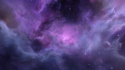 Fototapeta premium A vibrant purple nebula with countless stars creates a breathtaking cosmic scene of the vast universe and its infinite wonders
