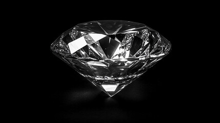 Shiny diamond brilliance on a sleek black background Generative AI
