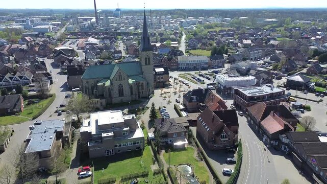 Salzbergen Luftaufnahmen Gewerbegebiet Dorf Stadt