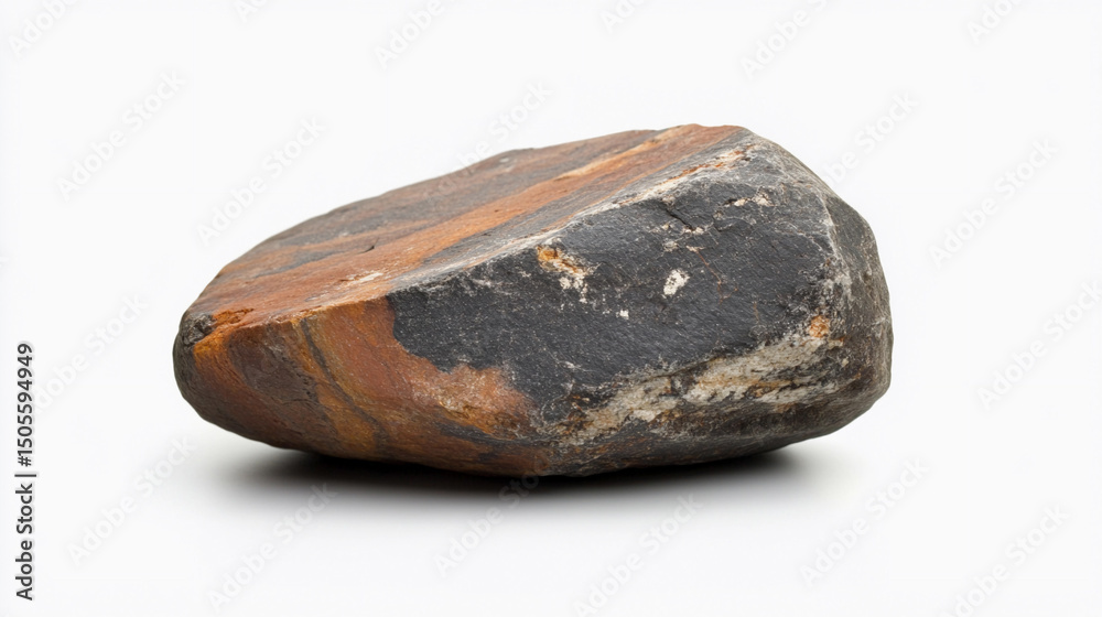 Aufkleber Flint stone isolated showing natural texture and color variations Generative AI