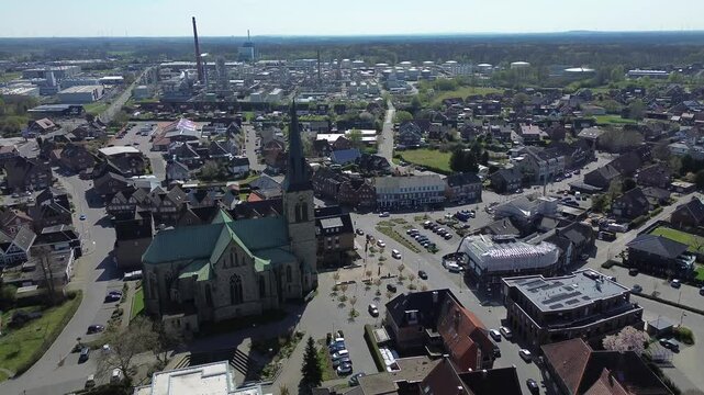 Salzbergen Luftaufnahmen Gewerbegebiet Dorf Stadt