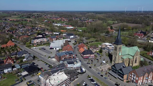 Salzbergen Luftaufnahmen Gewerbegebiet Dorf Stadt