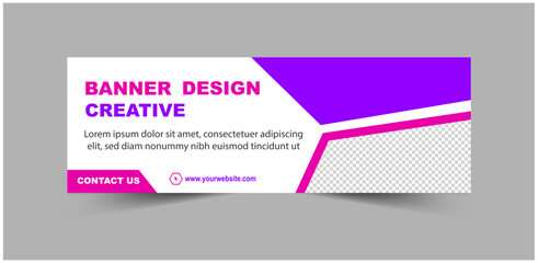 Social Media Cover Banner Design Template Purple And Pink Digital Marketing Banner For Business Corporate Vector Illustration