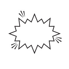 Comic Style Speech Bubble – Explosion Shape with Outline for Pop Art and Graphic Design