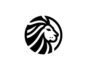 Lion logo with geometric vector shape