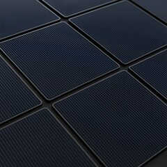 Close-Up View of Dark Solar Panels with Grid Pattern – Clean Energy Technology in Focus. Solar Panels Close-Up