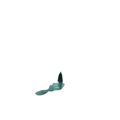 Fototapeta premium A lone figure on a shimmering island evoking a sense of solitude and on transparent background