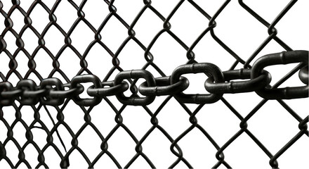 Fototapeta premium Isolated Chain Link Fence Security Metal Background