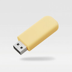 3D USB Stick Illustration in Soft Vibrant Style