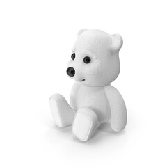 White Teddy Bear isolated on transparent background
