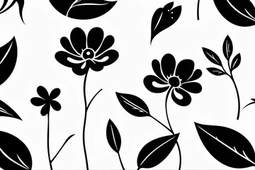 black and white floral background