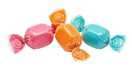 Isolated Colorful Wrapped Candies Illustration on Transparent Background