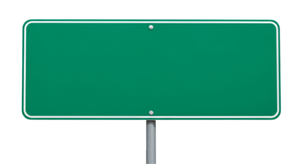 Green road sign blank canvas