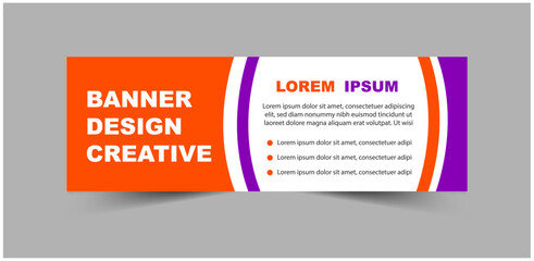 Social Media Banner Cover Design Template Orange And Purple Digital Marketing Banner For Business Corporate Vector Illustration
