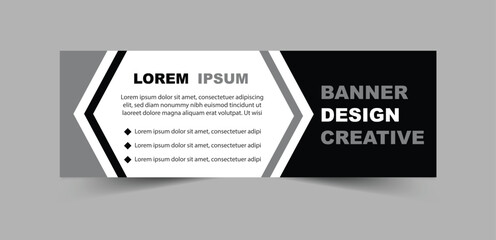 Social Media Banner Cover Design Template Black And Gray Digital Marketing Banner For Business Corporate Vector Illustration
