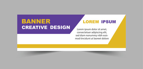 Social Media Banner Cover Design Template Yellow And Purple Digital Marketing Banner For Business Corporate Vector Illustration