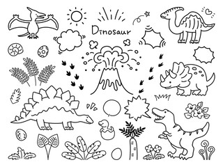 恐竜と吹き出しのセット01 © GRACE