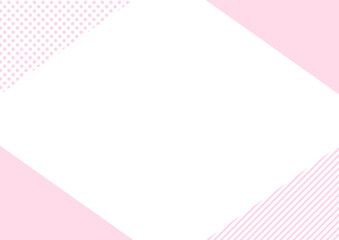 シンプルなフレーム、トッド柄とストライプ柄の飾り枠、ピンク